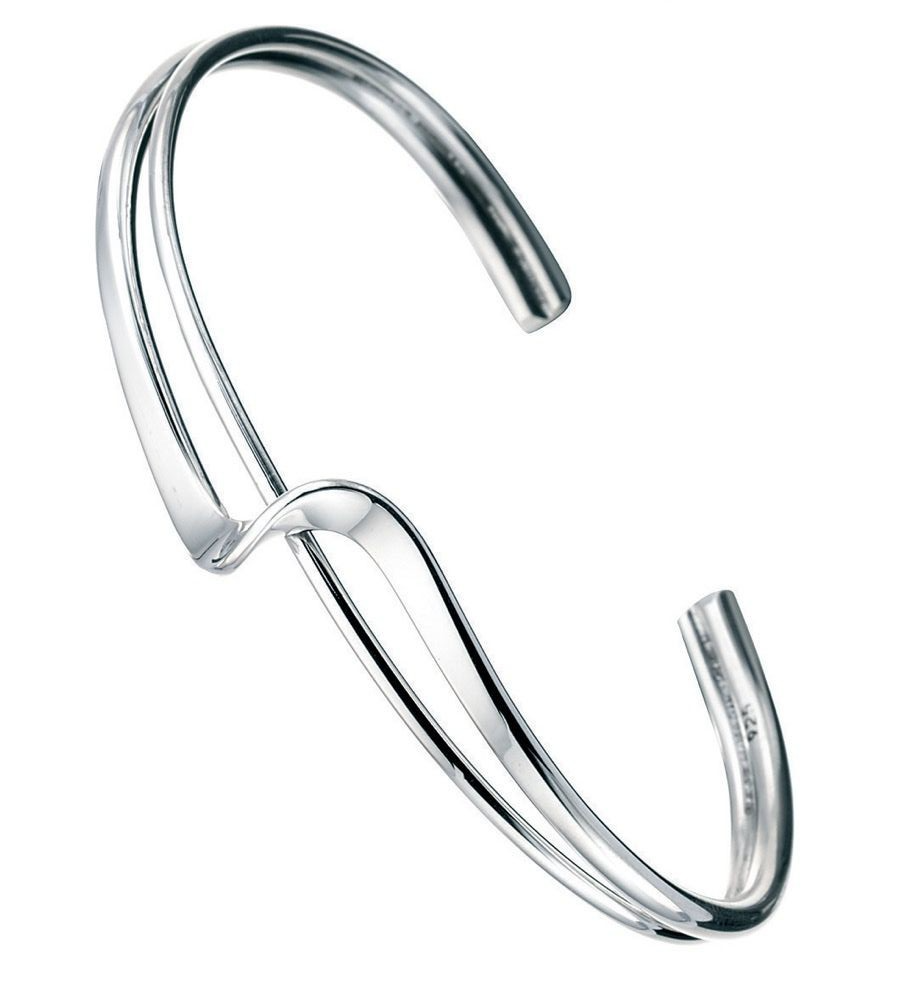 Squiggle Bangle Sterling Silver 925 Hallmarked British Made