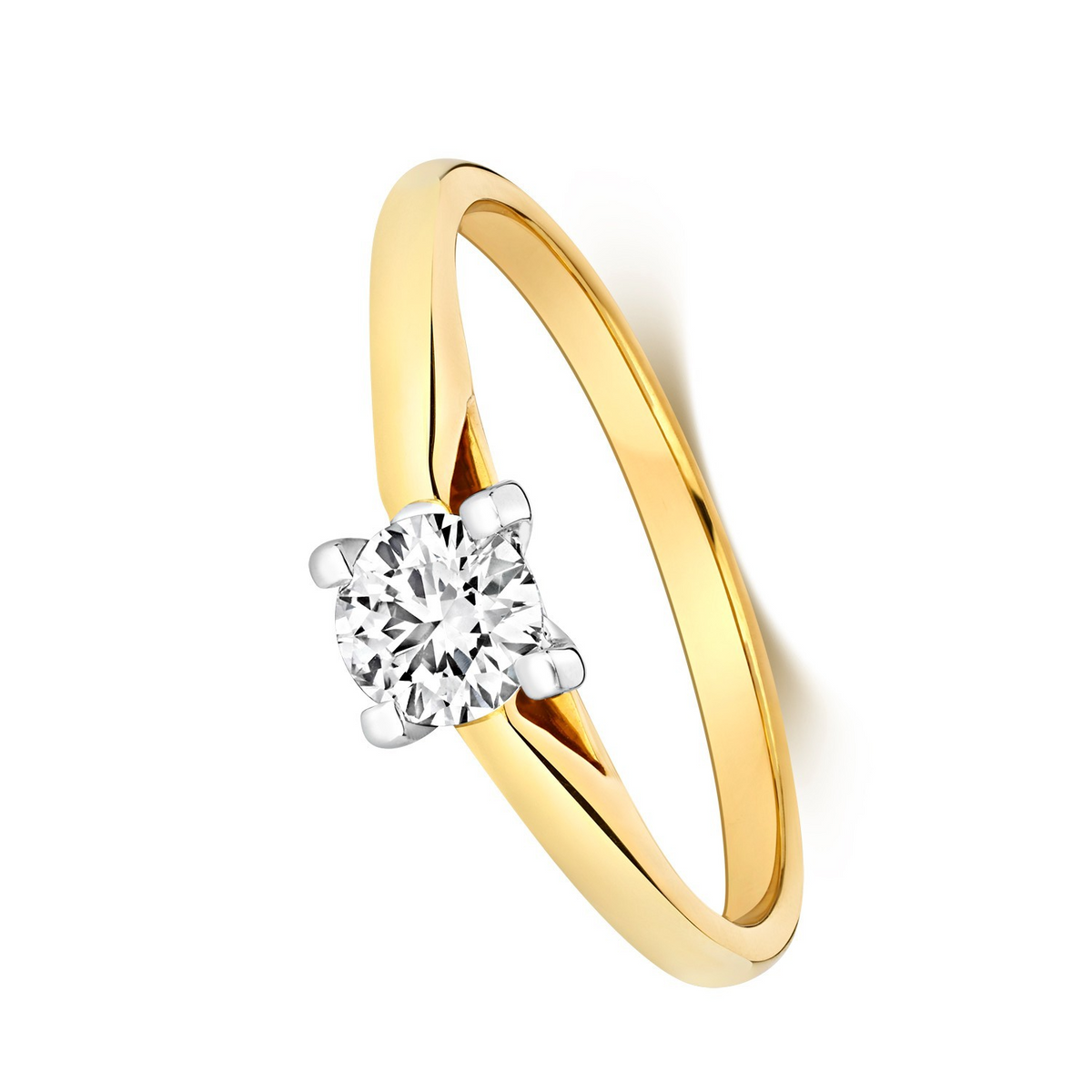 Solitaire Natural Diamond Ring 18ct Yellow Gold Hallmarked Sizes J - M