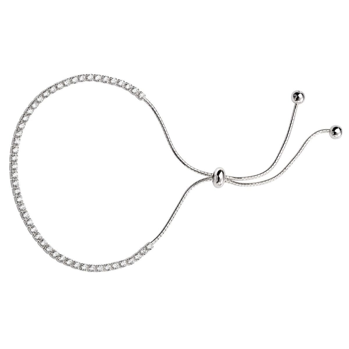 Adjustable Zircon Toggle Bracelet Sterling Silver 925 Hallmarked Brand New Boxed