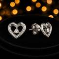 Open Heart Stud Earrings Sterling Silver 925 Hallmarked Brand New Boxed