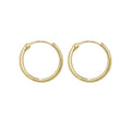 Yellow Gold Hinged Sleeper Earrings 13mm British Made 9 Carat Hoop Creole Hoops