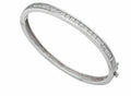 Channel Set Gemstone Bangle Solid Sterling Silver Hallmarked