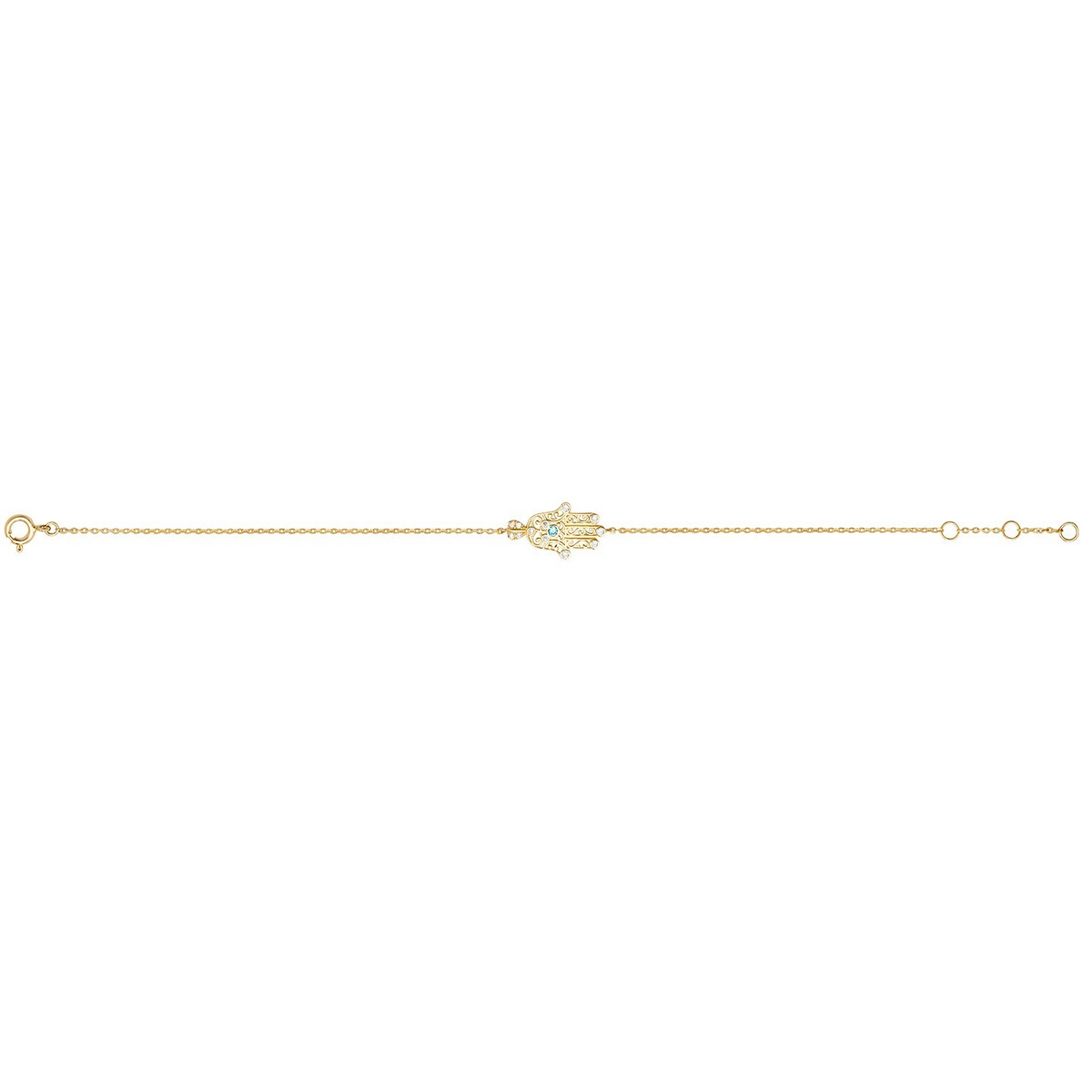 Ladies Hamsa Hand Bracelet 9ct Yellow Gold 375 Hallmarked British Made