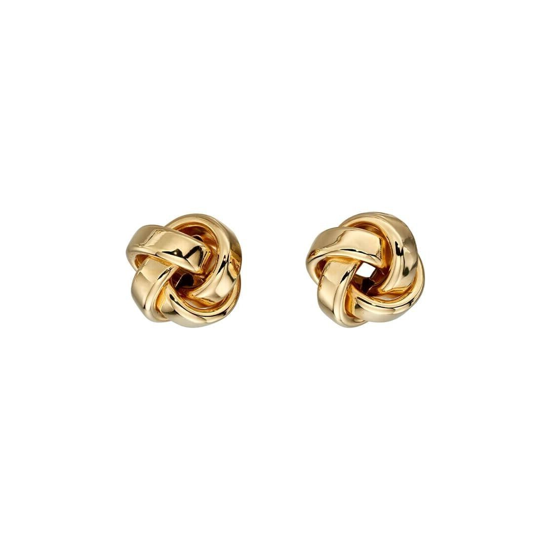 Knot Stud Earrings 9ct Yellow Gold 375 Hallmarked British Made