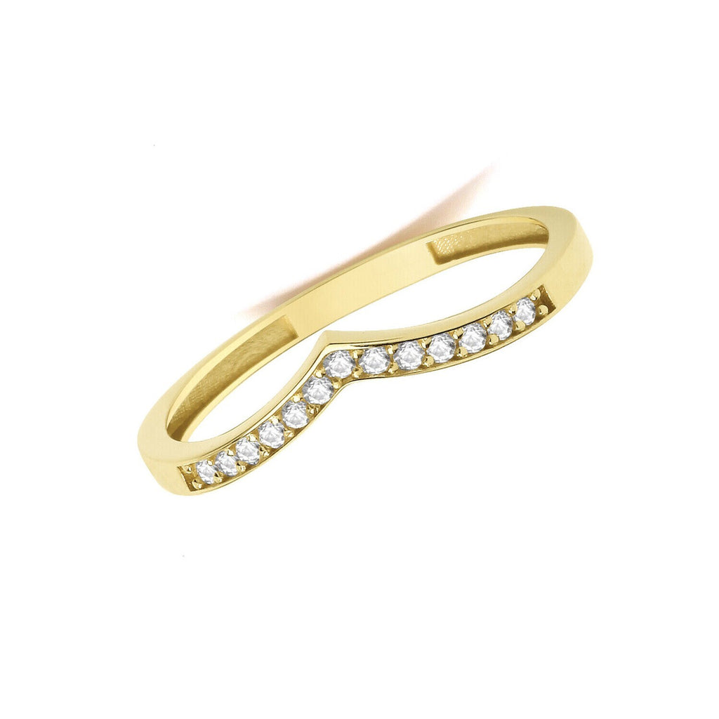9ct Yellow Gold Wishbone Ring Hallmarked Sizes J - T British Made