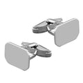 Solid Sterling Silver Oblong Cufflink Set Men's 925 Hallmarked British Made