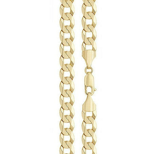 Yellow Gold Flat Bevelled Curb Chain British Made Hallmarked 20" Weight 29 Grams