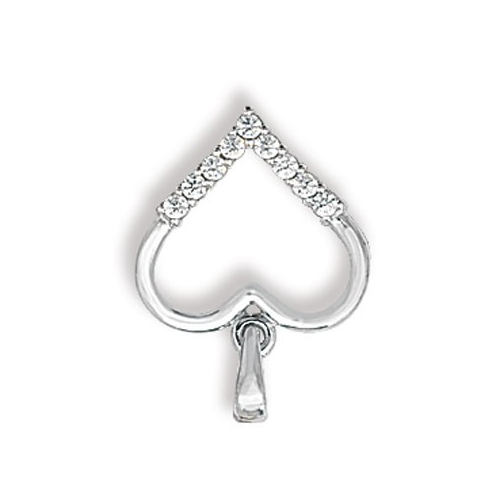 Open Heart 9ct White Gold Pendant 375 Hallmarked British Made All Chain Lengths