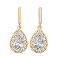 15 Stone Pear Drop Earrings 9ct Yellow Gold 375 Hallmarked Brand New Boxed