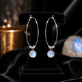 Ivy Moonstone Hoop Earrings Sterling Silver 925 Hallmarked Brand New Boxed