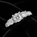 Sterling Silver Three Stone Ring Engagement Gemstone 925 Hallmarked Size L - T