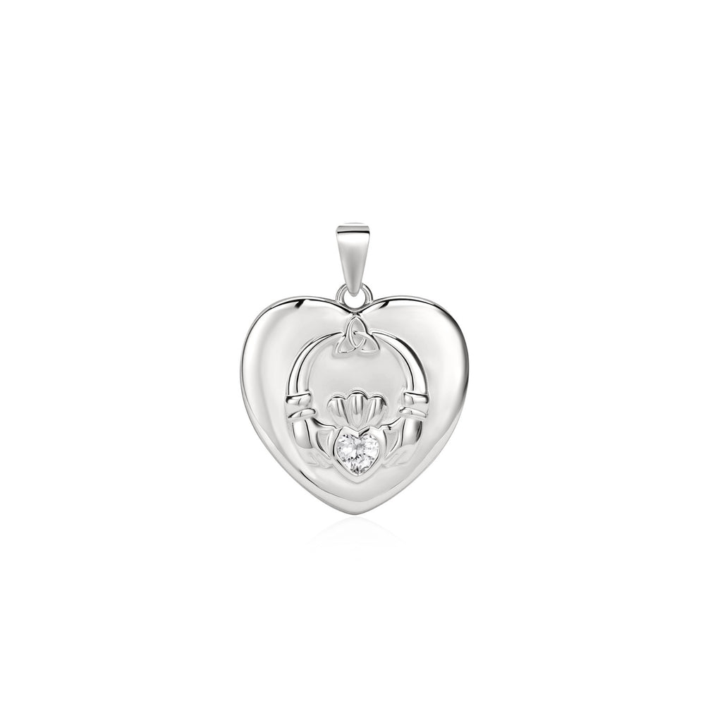 Heart Claddagh Pendant Sterling Silver 925 Hallmarked All Chain Lengths