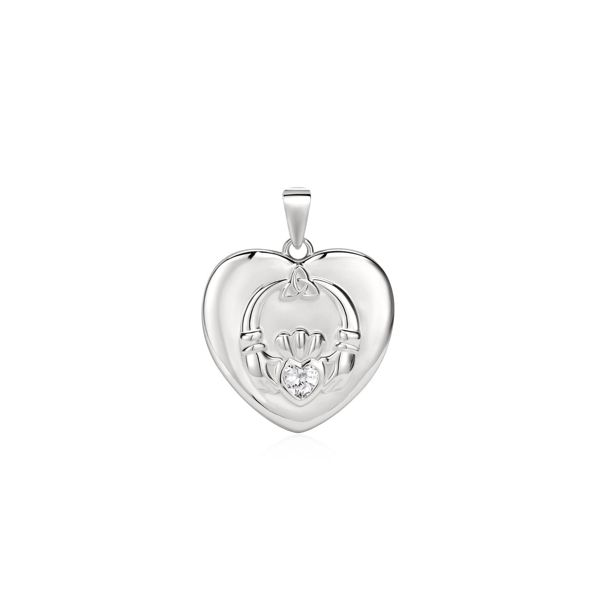 Heart Claddagh Pendant Sterling Silver 925 Hallmarked All Chain Lengths
