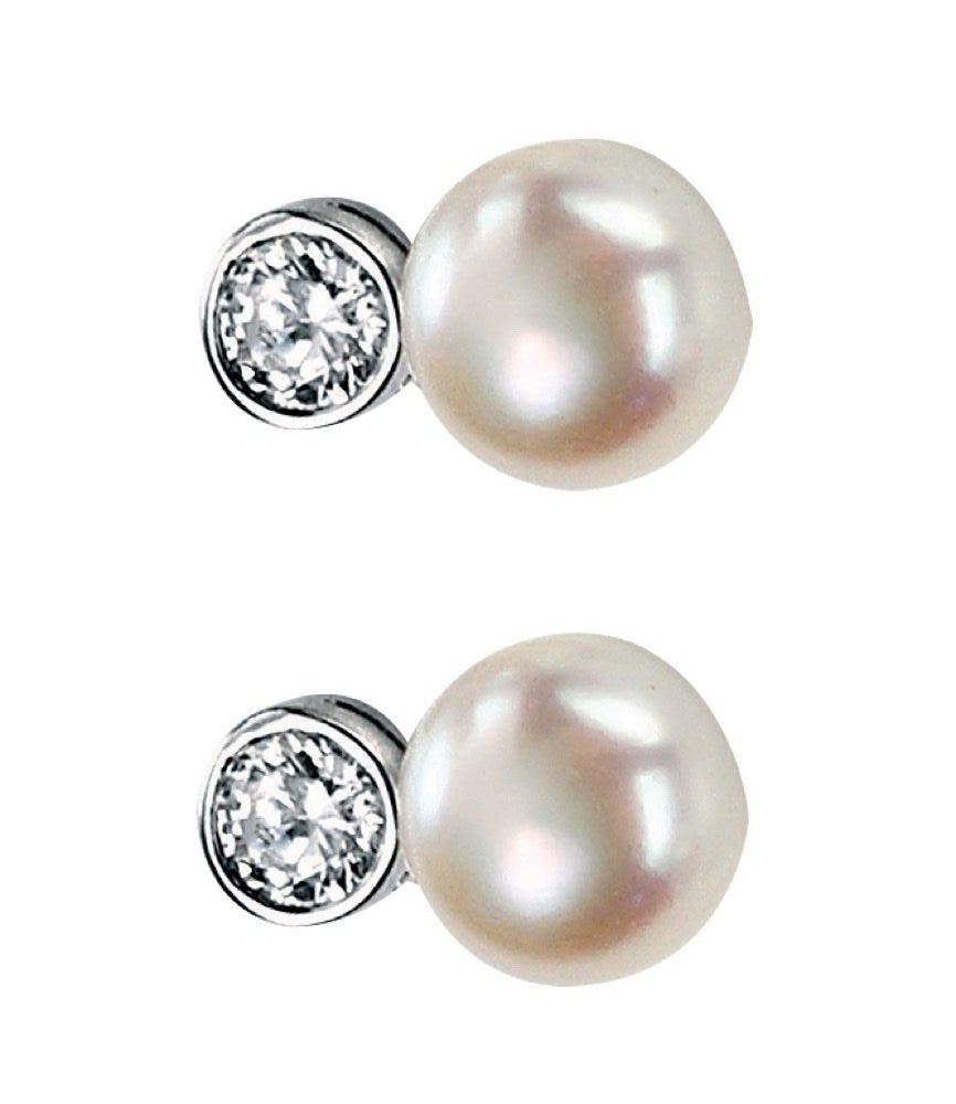Freshwater Pearl Stud Drop Earrings Solid Sterling Silver 925 hallmarked