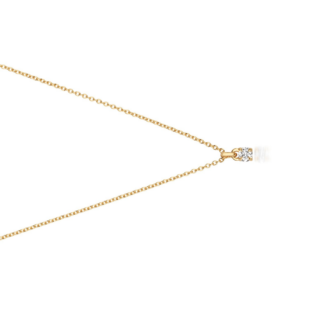 1 Natural Diamond 4 Claw Necklace 18ct Yellow Gold Hallmarked British Made