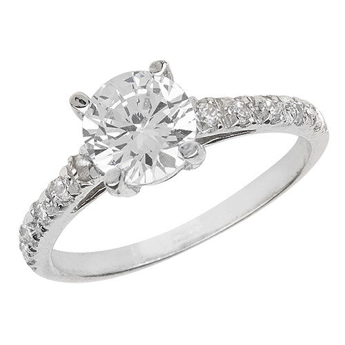 Sterling Silver Solitaire Ring Engagement Gemstone 925 Hallmarked Size L - T