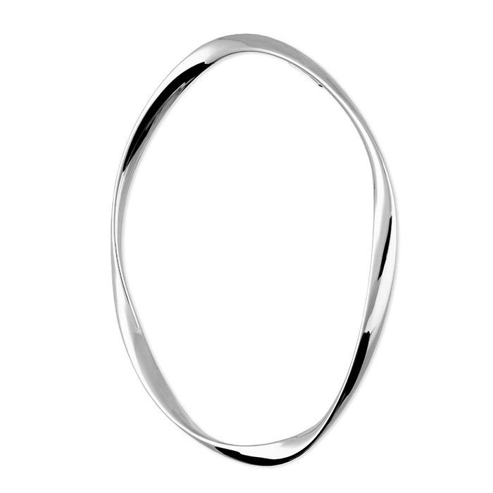 Crossover Bangle On Sterling Silver British Made 925 Hallmarked Brand New