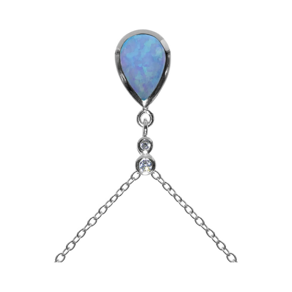 Teardrop Opal Necklace Solid Sterling Silver 925 Hallmarked British Made