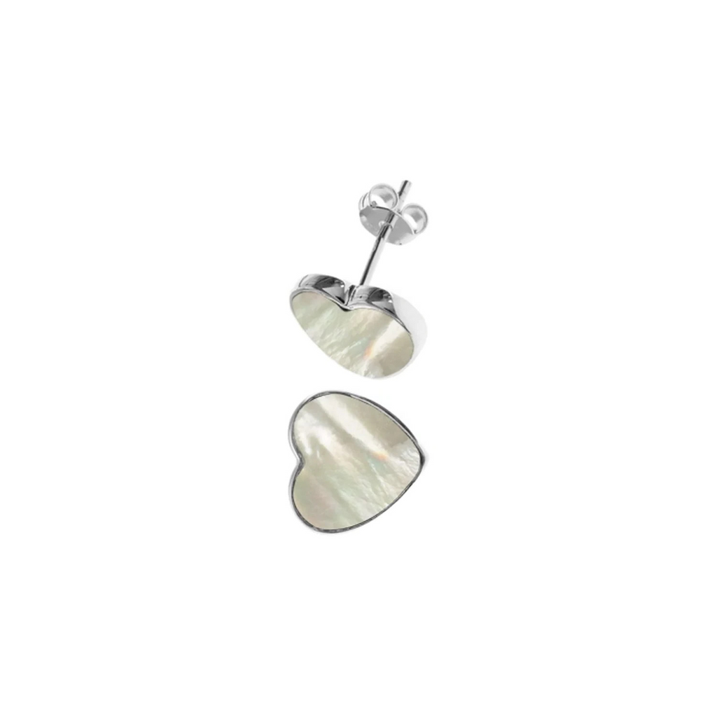 Natural Heart Flush Pearl Earrings Sterling Silver 925 Hallmarked British Made