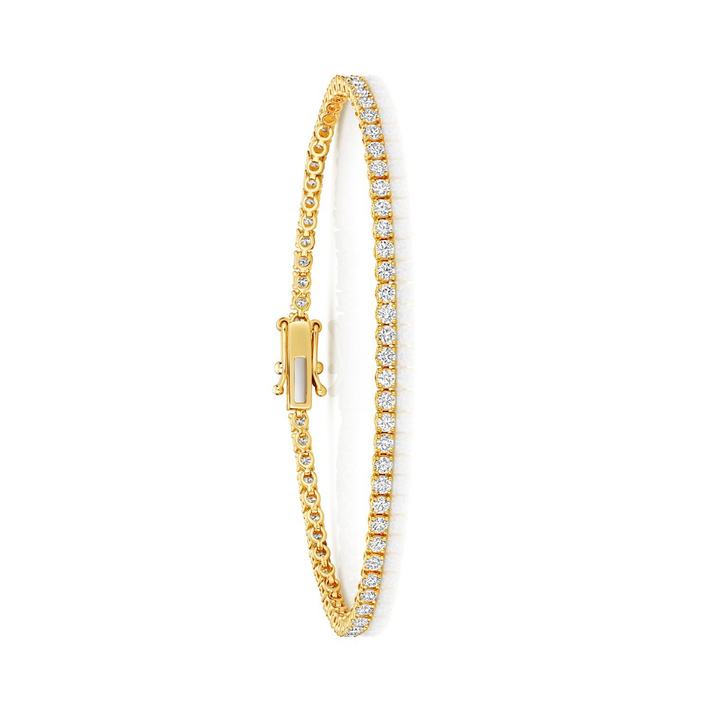 Lab Grown Diamond 18ct Yellow Gold Tennis Bracelet Hallmarked British Made