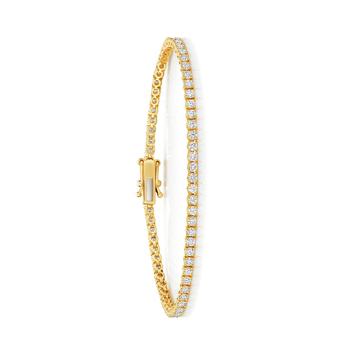 Lab Grown Diamond 18ct Yellow Gold Tennis Bracelet Hallmarked British Made