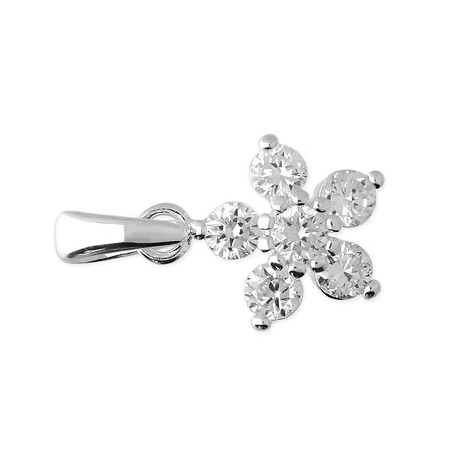 Cluster Flower Pendant Sterling Silver 925 Hallmark All Chain Lengths Brand New