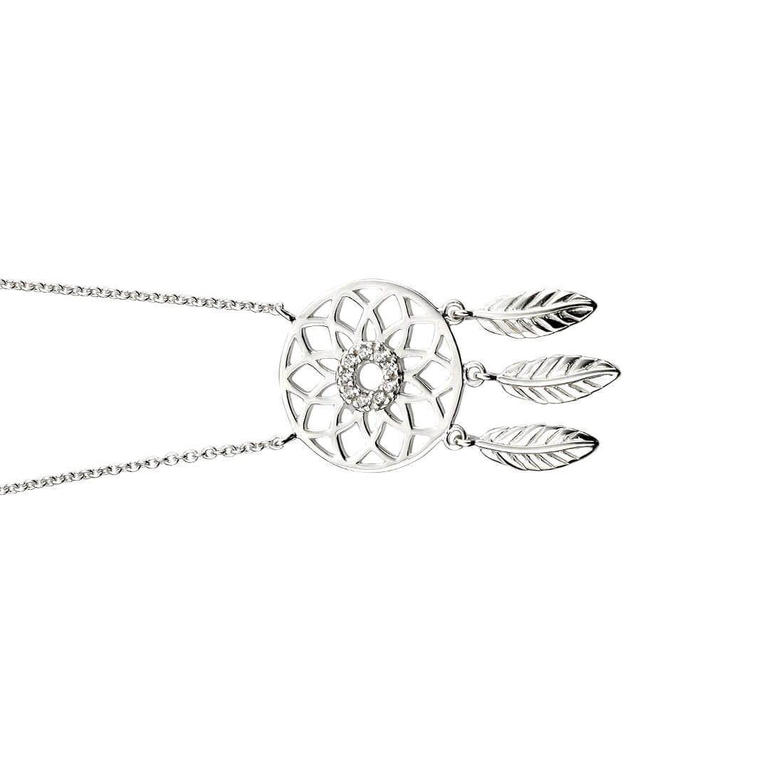 Dream Catcher Feather Necklace 925 Sterling Silver Hallmarked British Made