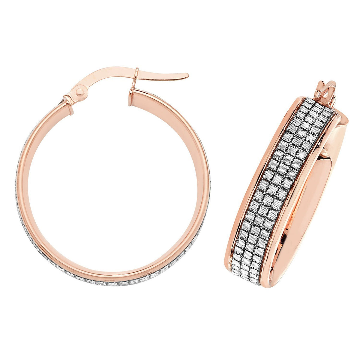 9ct Rose Gold Hinged Statement Hoop Earrings 375 Hallmarked 15 - 30mm Diameter