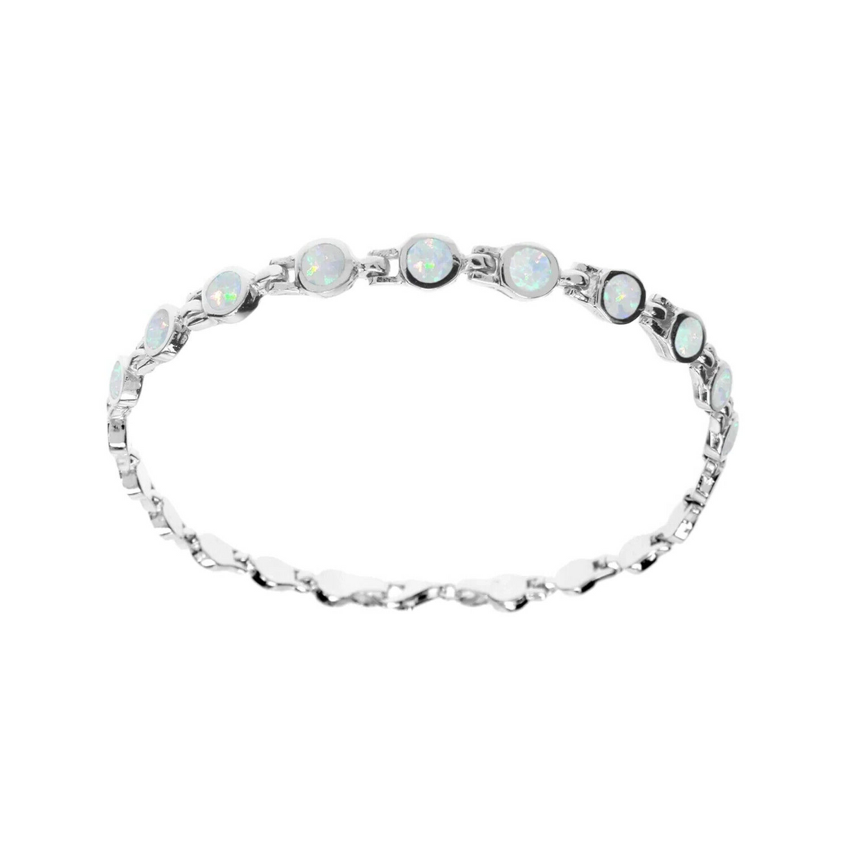 Natural White Opal Bracelet Sterling Silver 925 Hallmarked Brand New Boxed