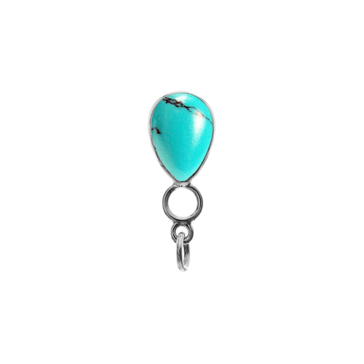 Turquoise Hoop Pendant Sterling Silver Hallmarked All Chain Lengths Brand New