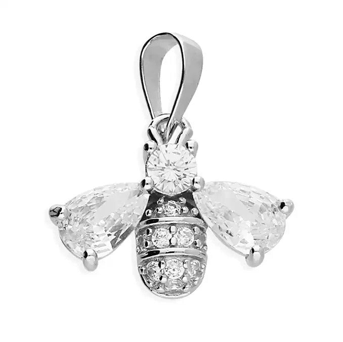 Teardrop Bee Pendant Sterling Silver 925 Hallmarked All Chain Lengths