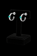 Turquoise Huggie Hoop Earrings Sterling Silver 925 Hallmarked Brand New Boxed