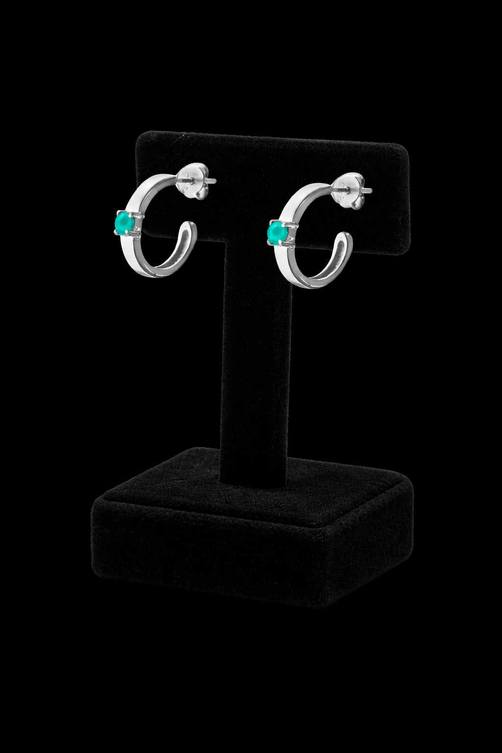 Turquoise Huggie Hoop Earrings Sterling Silver 925 Hallmarked Brand New Boxed