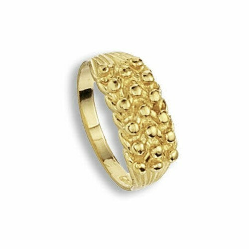 Three Row Keeper Ring 9ct Yellow Gold 375 Hallmarked Sizes J - S