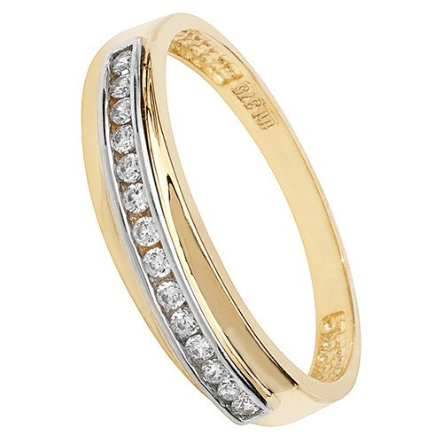 Channel Set Band Ring 9ct 2 Tone Gold 375 Hallmarked Sizes J - S British Made
