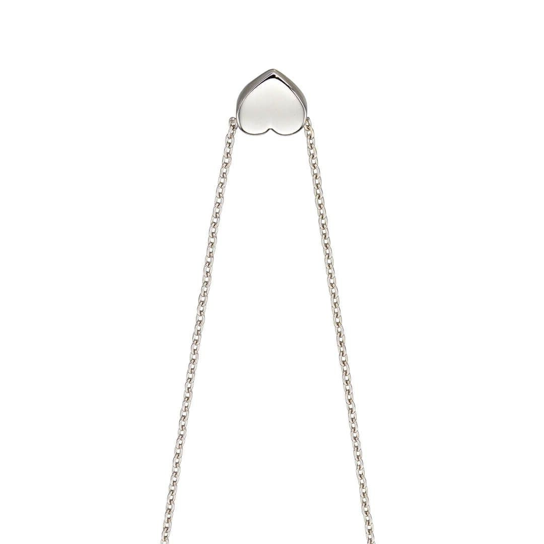 Small Heart Necklace 9ct White Gold 375 Hallmarked British Made 43cm