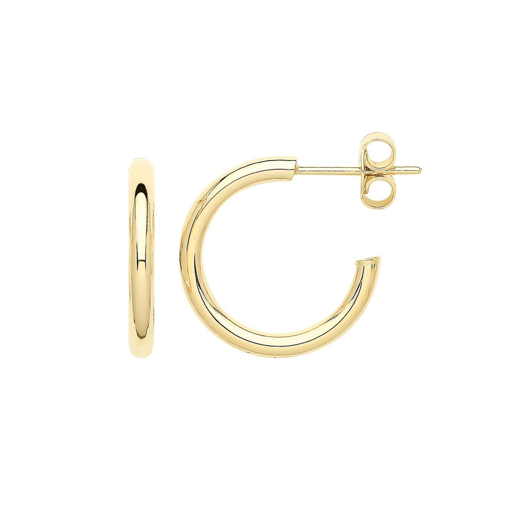 9ct Yellow Gold Open Hoop Earrings 375 Hallmarked 10mm - 20mm Diameter