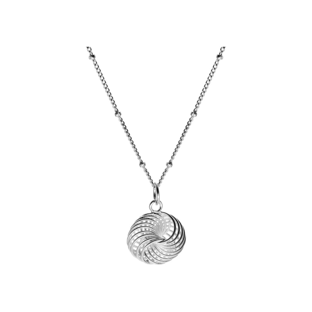 Spiral Twist Necklace Solid Sterling Silver 925 Hallmarked British Made