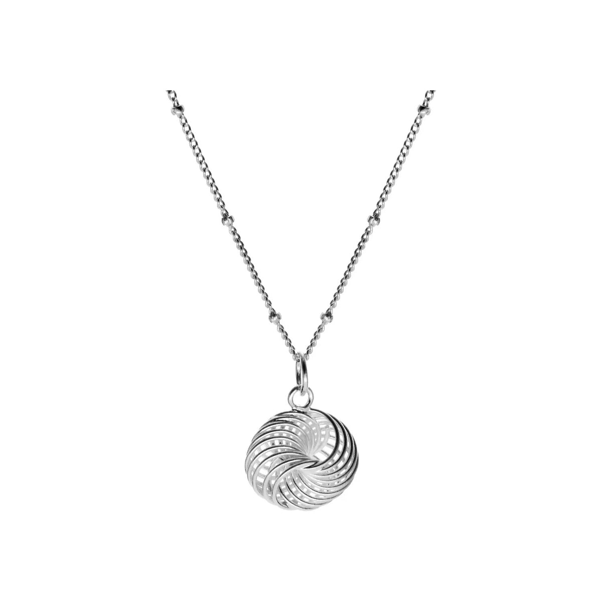 Spiral Twist Necklace Solid Sterling Silver 925 Hallmarked British Made