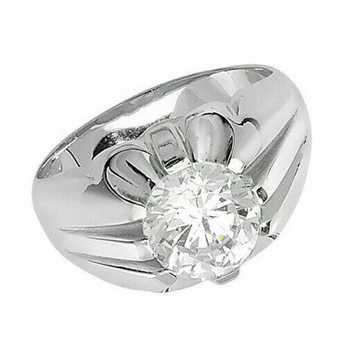 Men's Sterling Silver Solitaire Ring Engagement Gents 925 Hallmark Sizes Q - Z