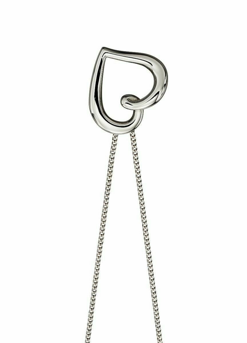 Organic Heart Pendant 9ct White Gold 375 Hallmarked British Made Brand New