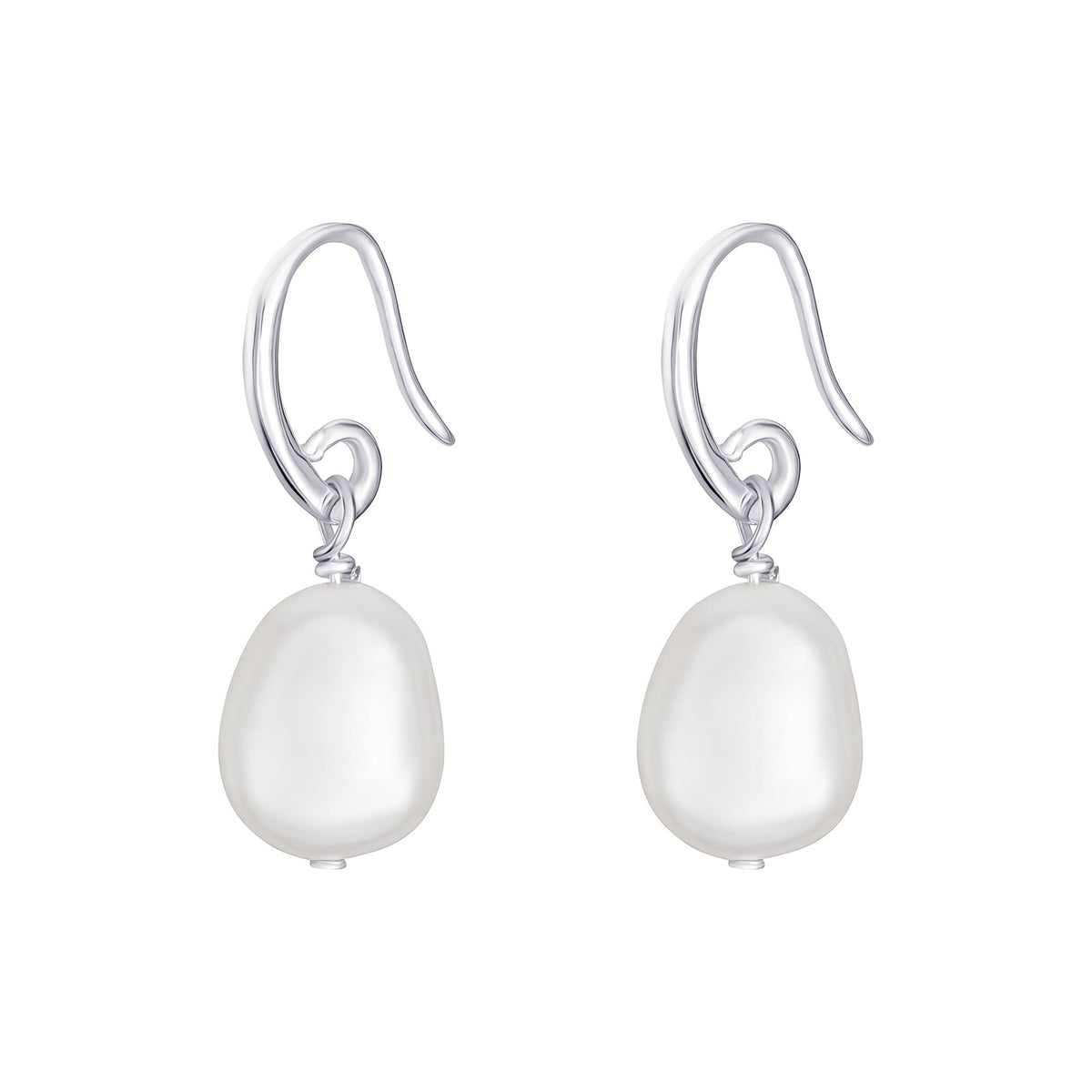 Hinged Drop Pearl Earrings Sterling Silver 925 Hallmarked Brand New Boxed