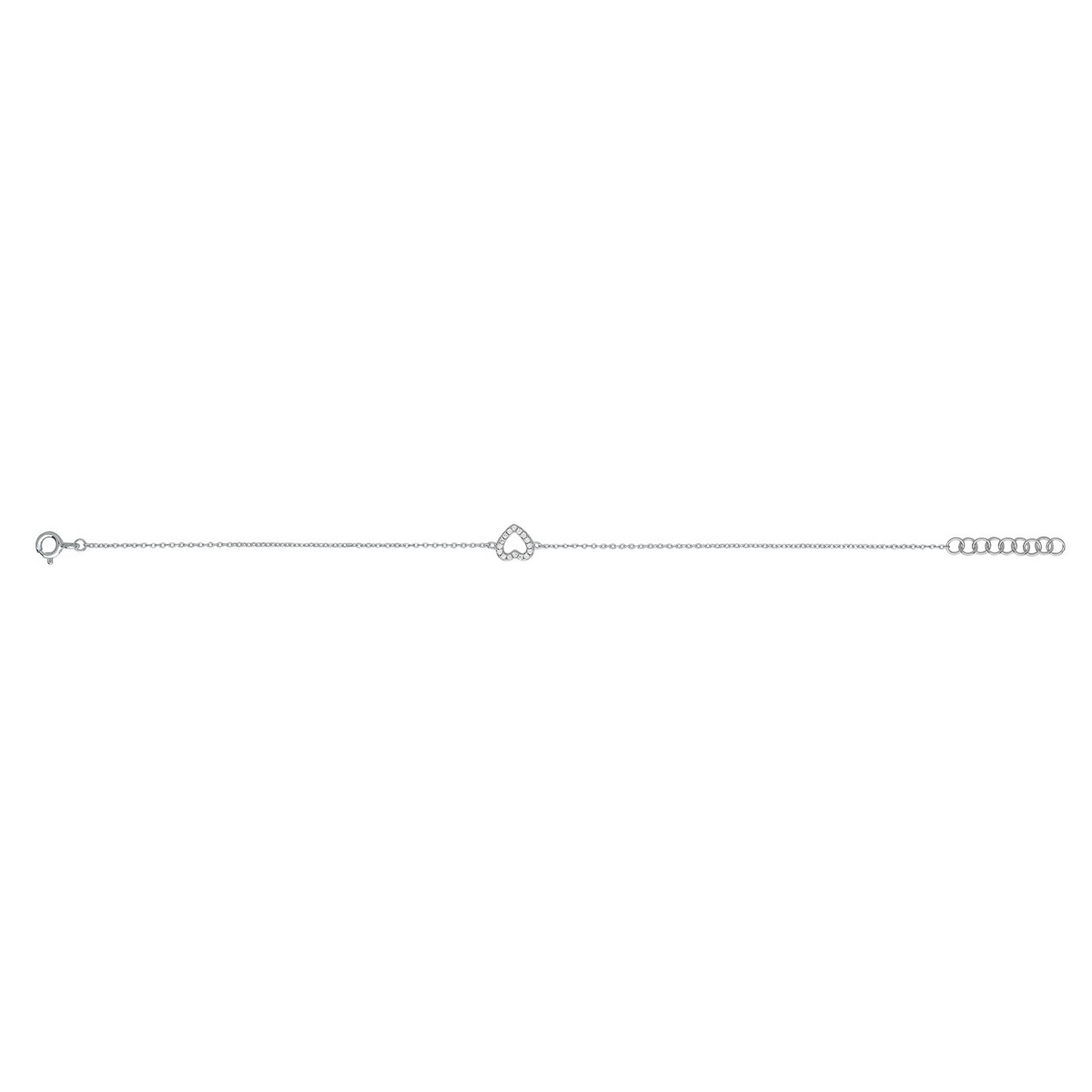 Ladies Open Heart Bracelet Sterling Silver 925 Hallmark Brand New Boxed