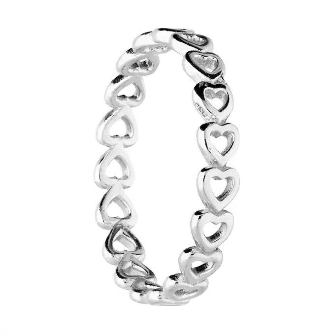 Open Heart Ring Sterling Silver 925 Hallmarked British Made Size J - R