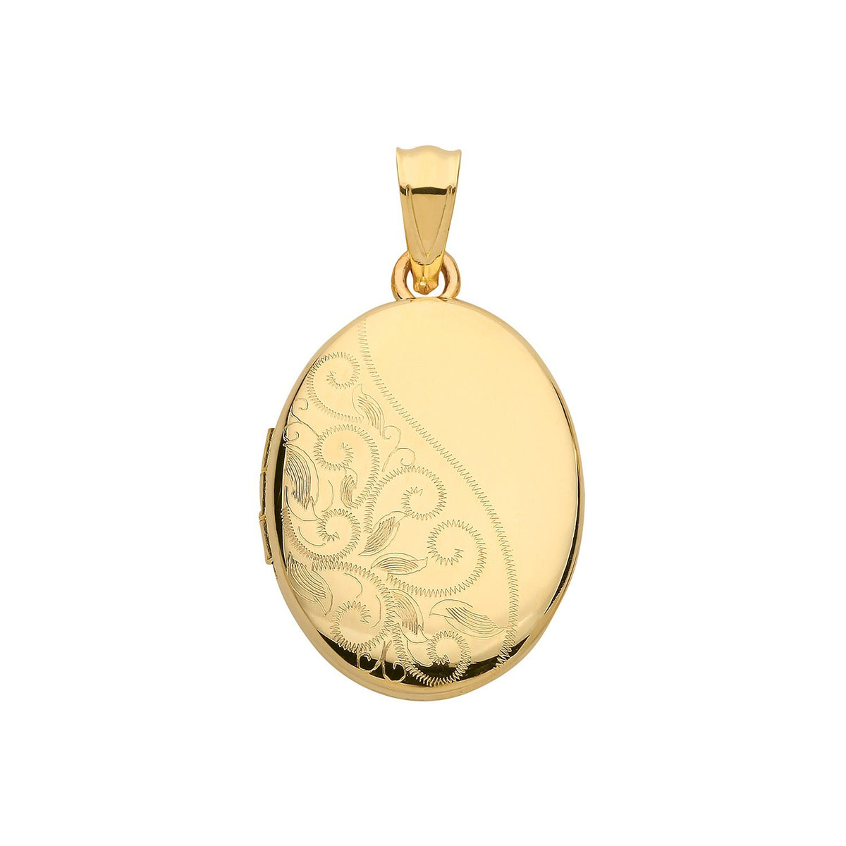 Floral Style 9ct Yellow Gold Locket 375 Hallmark British Made All Chain Lengths
