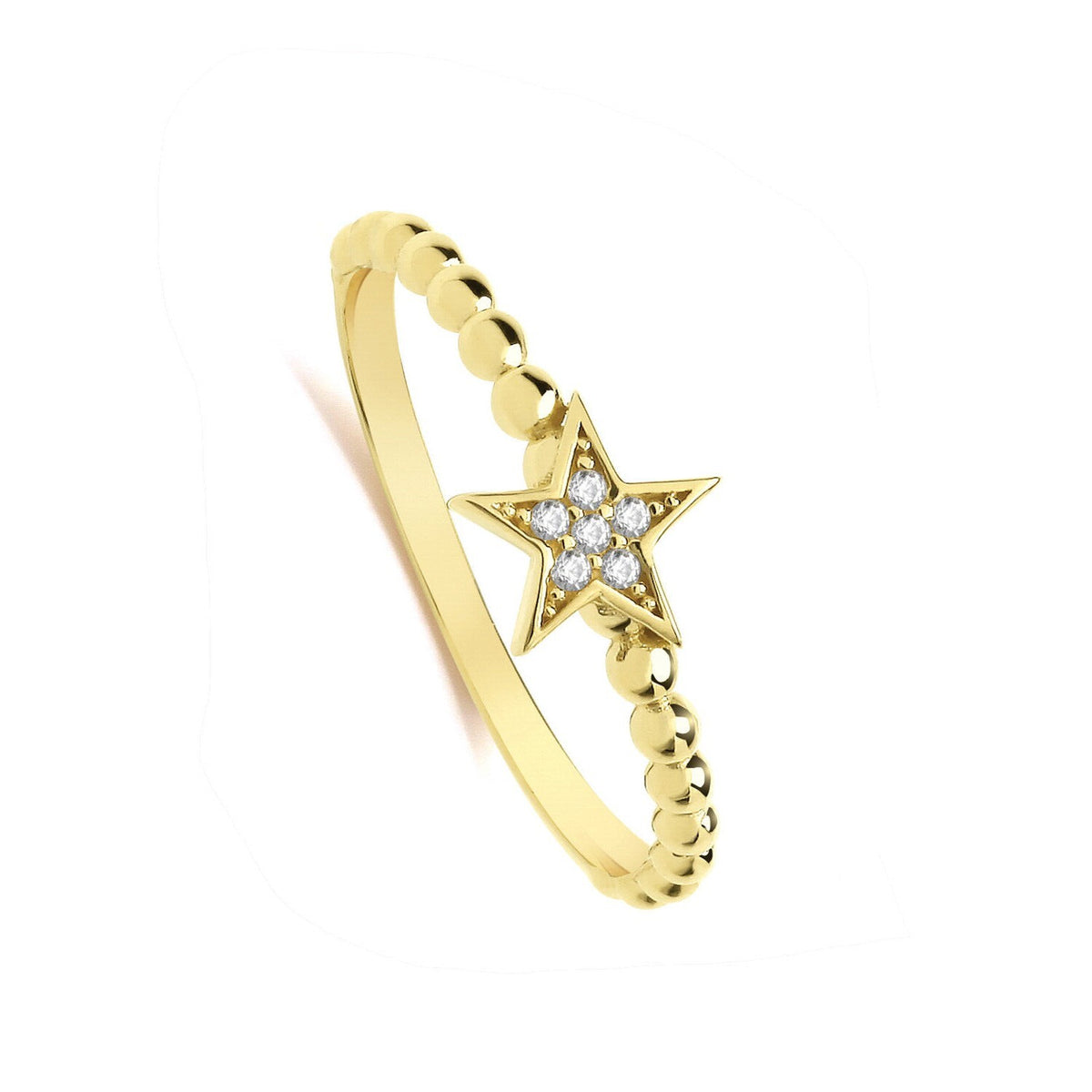 Star Bobble Ring 9ct Yellow Gold Hallmarked Sizes J - T British Made