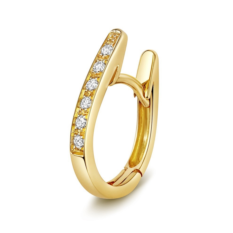 9mm Oval Natural Diamond Hoop Earrings 18ct Yellow Gold Hallmarked British Made