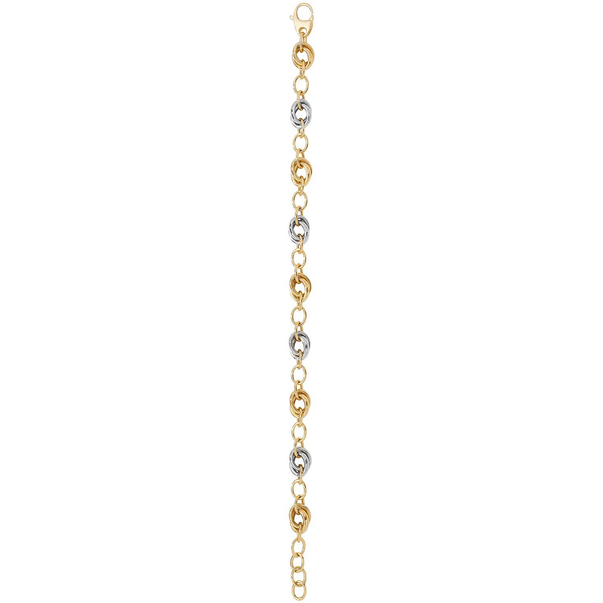 Fancy Oval Link Bracelet 9ct 2 Tone Gold 375 Hallmarked British Made Brand New