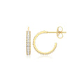 Channel Set Half Hoop Earrings 9ct Yellow Gold 375 Hallmarked Brand New Boxed