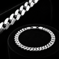 Heavy Gents Solid Sterling Silver Curb Bracelet British Made 925 Hallmarked